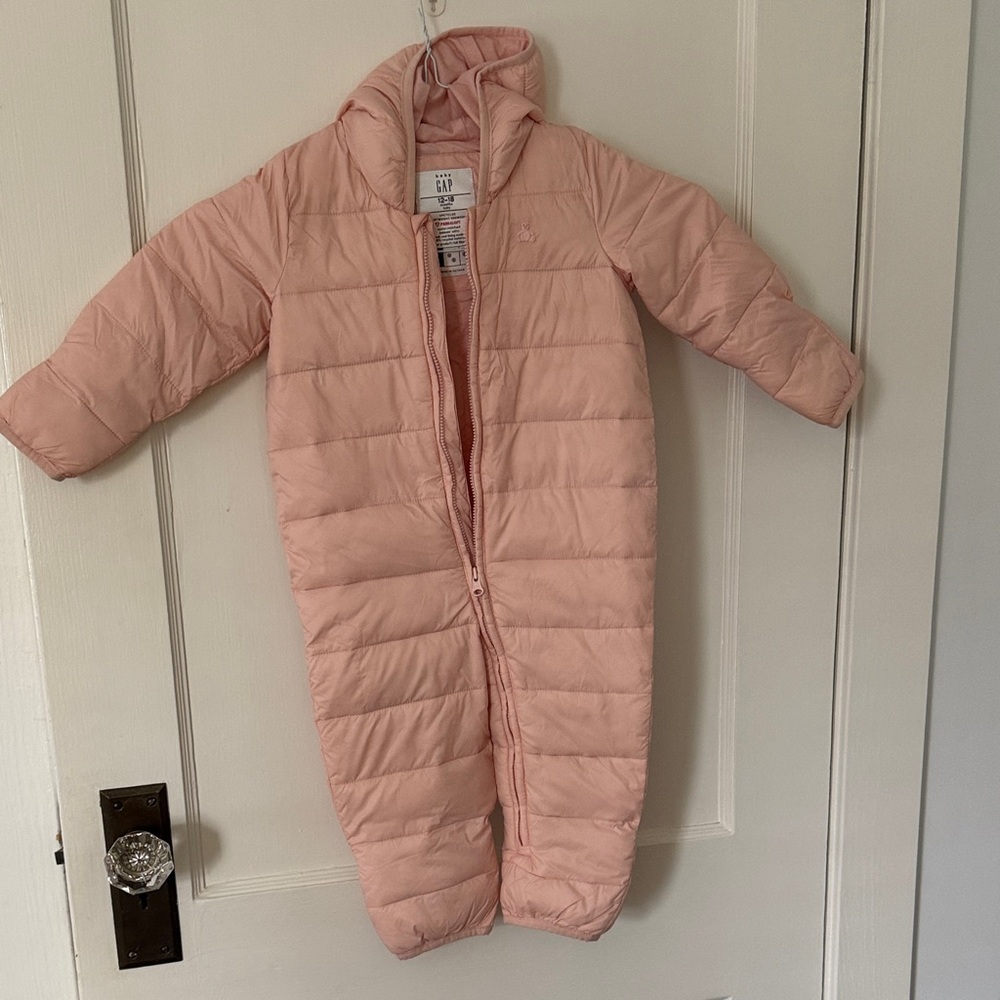 GAP Light Pink Hooded Puffer suit